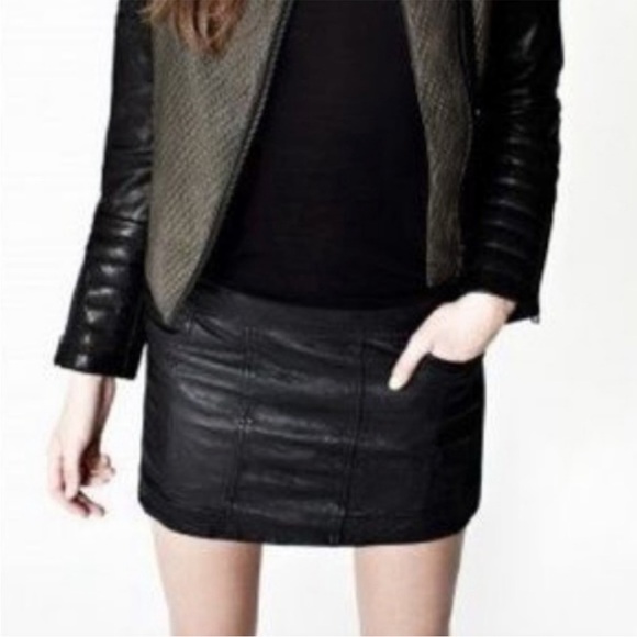 All Saints Dresses & Skirts - All Saints | Black Perette Biker Mini Skirt, 10